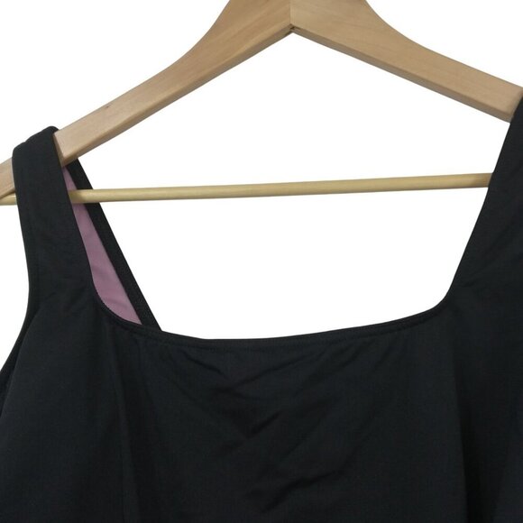 Lands End Black Slimming One Piece Tank Swimsuit Size 22W Plus Solid Classic - Picture 4 of 11